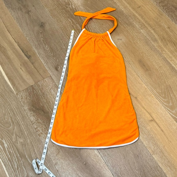 Urban Outfitters Orange French Terry Halter Dress Small - Picture 5 of 9